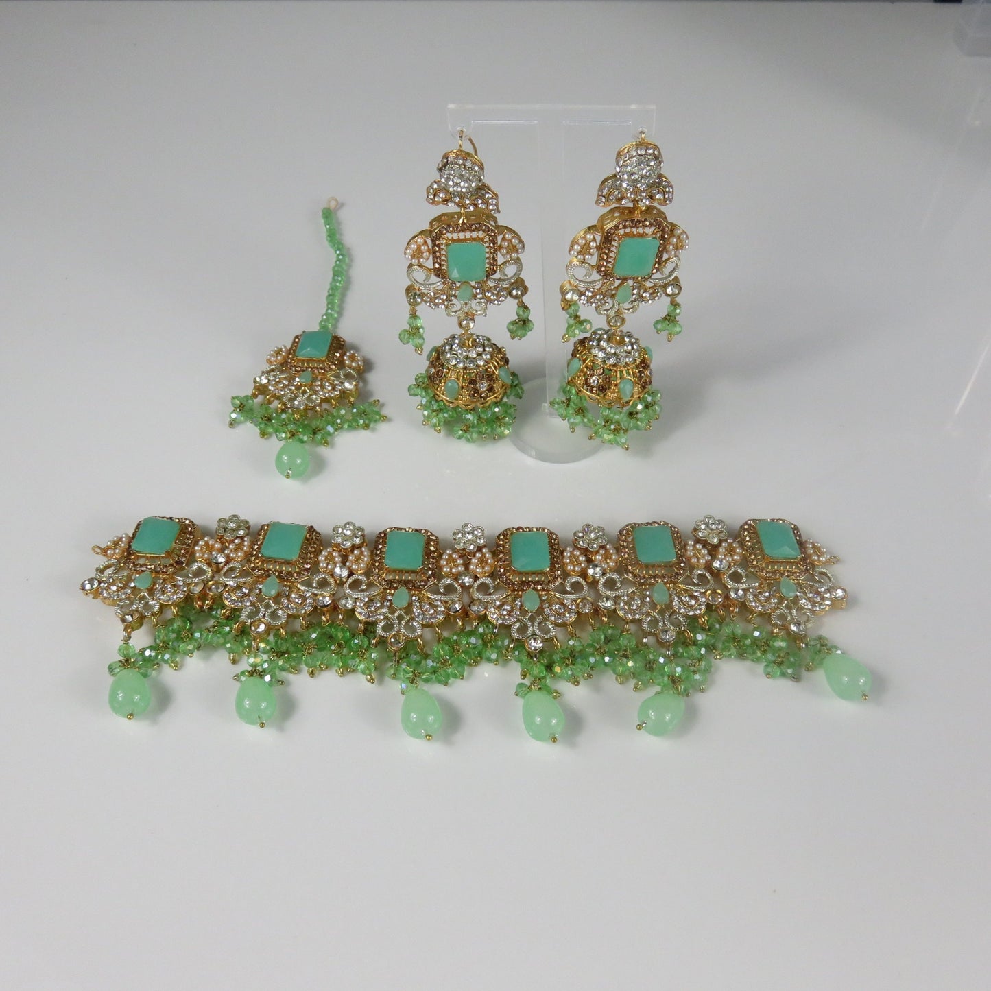 Square Stone Choker Set - Colours
